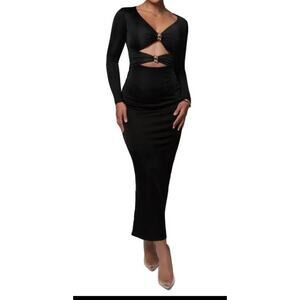 JLUXLABEL Black Soiree Cutout Maxi Dress from. Size S